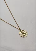Halsband - Livets träd - Guld - Rostfritt stål 4