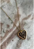 Halsband - Guld - Black heart 4