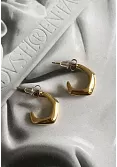 Hexagon guld hoops örhängen 4
