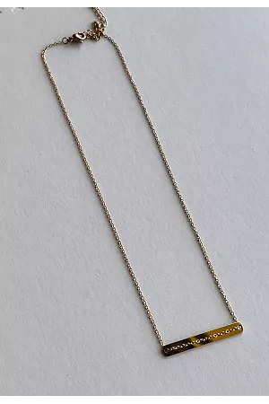 Halsband - Guld - Rostfritt stål - Rektangel