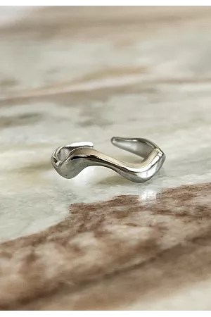 Silverring - Vågig - Rostfritt stål