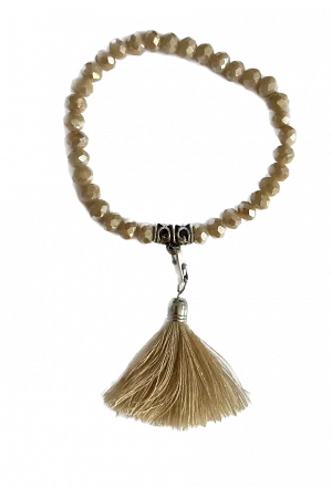 Pärlarmband Tassle - Beige