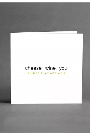 Cheese, Wine, You - Vykort