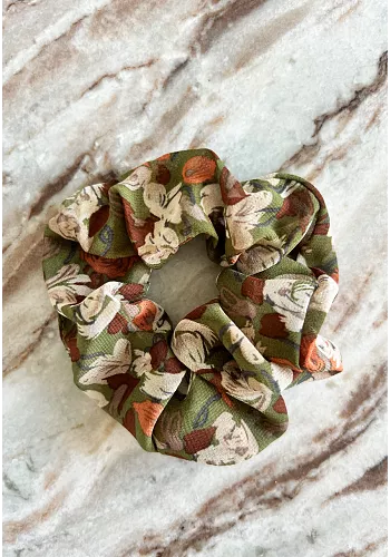 Flower - Grön - Scrunchie 1