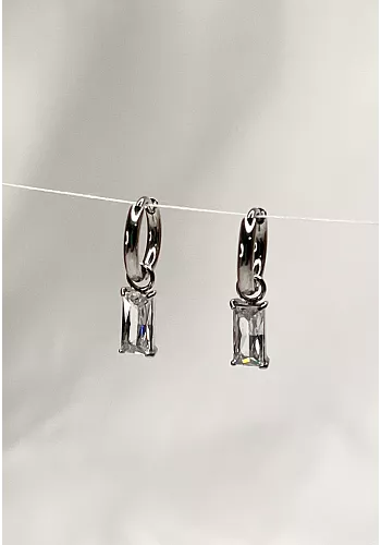 Örhängen Silver - Glassten - Rostfritt stål 1
