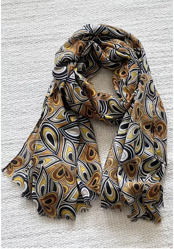scarf - Mönstrad - Senap 1