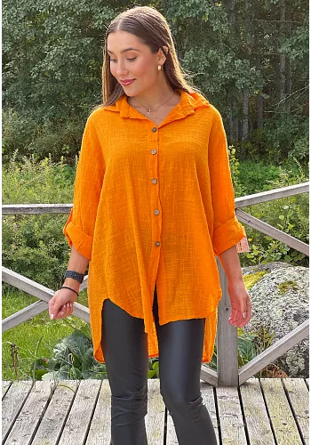 Skjorta i bomull - Orange 1