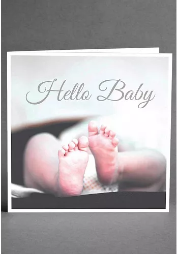 Hello baby - Dubbelvikt kort - 12x12cm 1