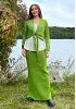 Ribbstickad kjol - Ärtgrön 2