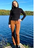 Jeans stretch - Mini flare - Rostbrun 5