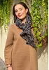 Svart Scarf med Beige Mönster 2